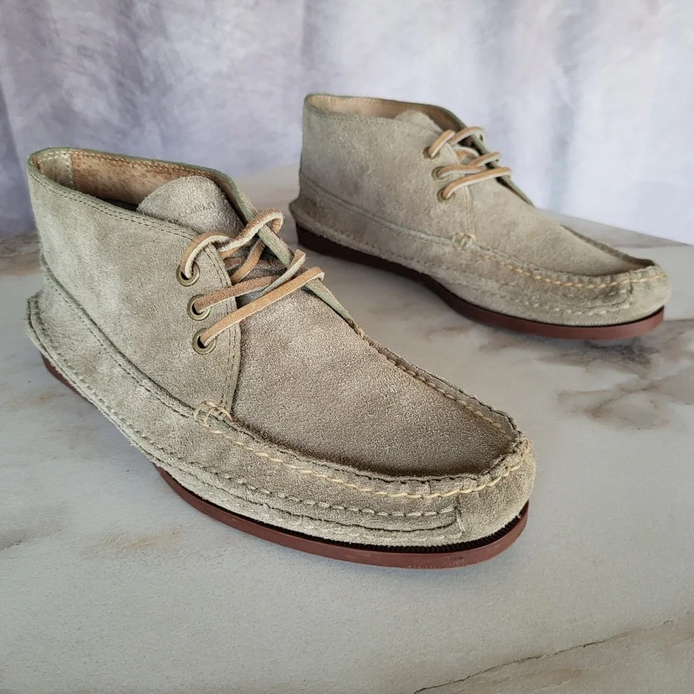 Frye Mason Moccasin Chukka Boots Suede Men's Size 9 Gray/Beige